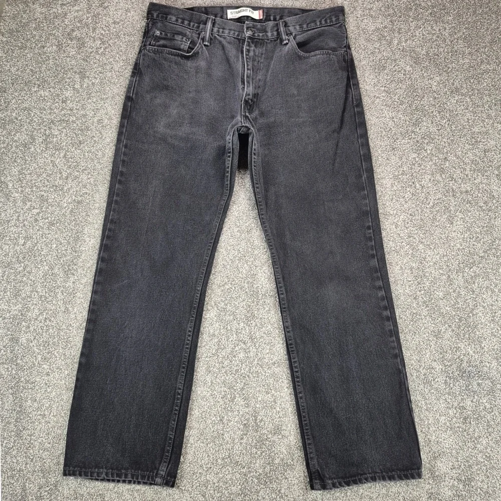 Levi's 505 Jeans Mens 38x32 (36x30) Black Denim Straight Fit 100% Cotton Y2K